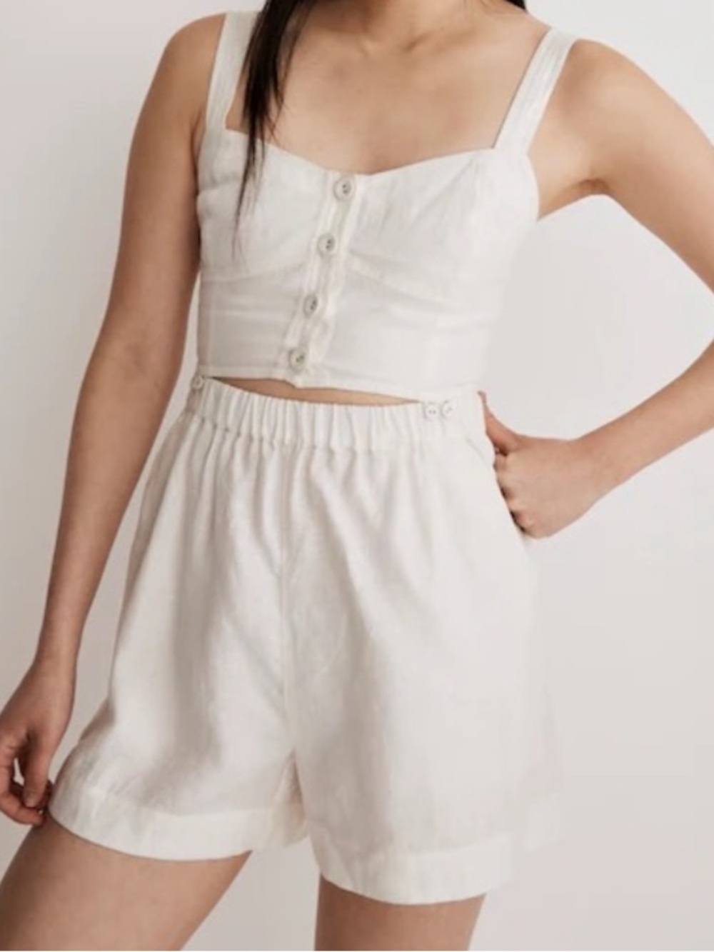 Madewell Linen Cream Jumpsuit